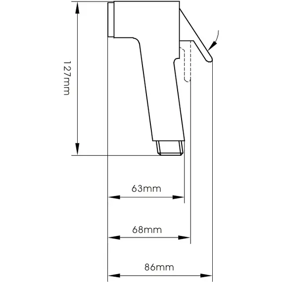 Гигиеническая лейка Ledeme M32 хром, изображение 2