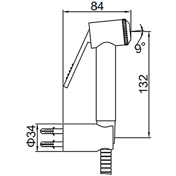 Гигиеническая лейка Ledeme M33 хром, изображение 2