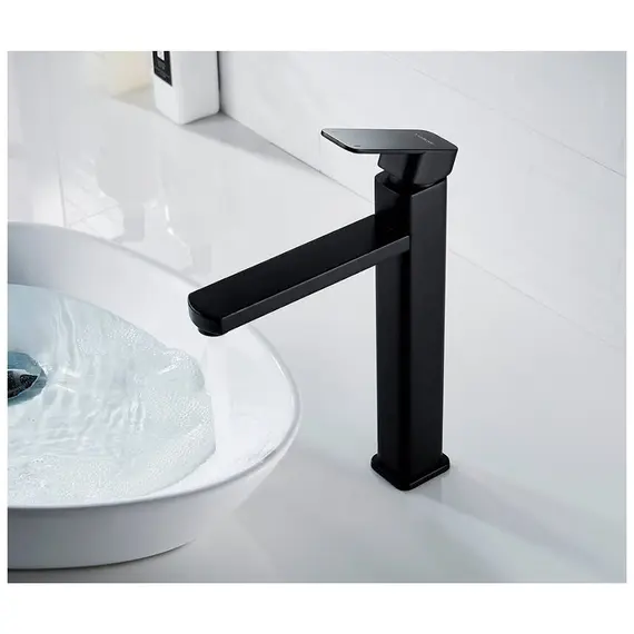 Смеситель для раковины высокий Ledeme R L1133B черный матовый, изображение 7