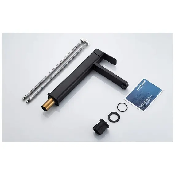 Смеситель для раковины высокий Ledeme R L1133B черный матовый, изображение 6