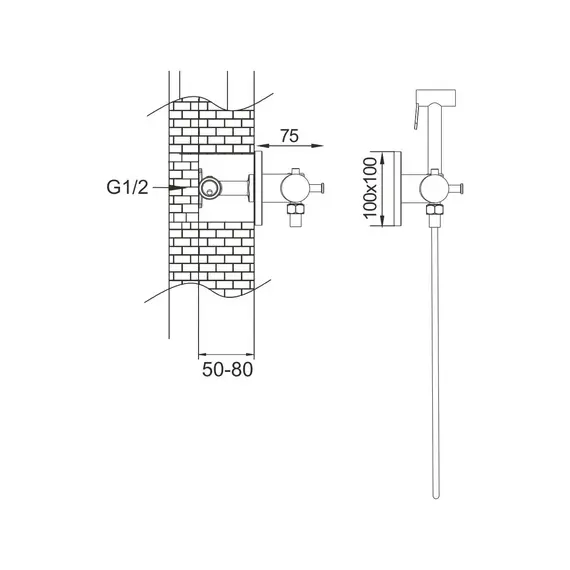 Смеситель с гигиеническим душем Rose R915, изображение 2