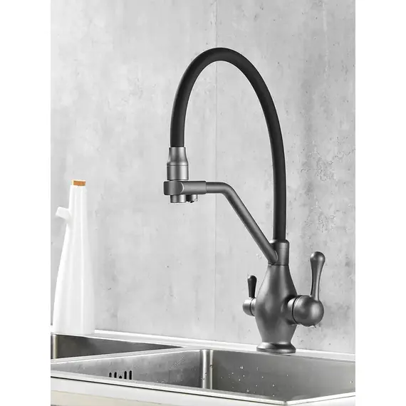 Смеситель для кухни с гибким изливом и фильтром Rose R858Y