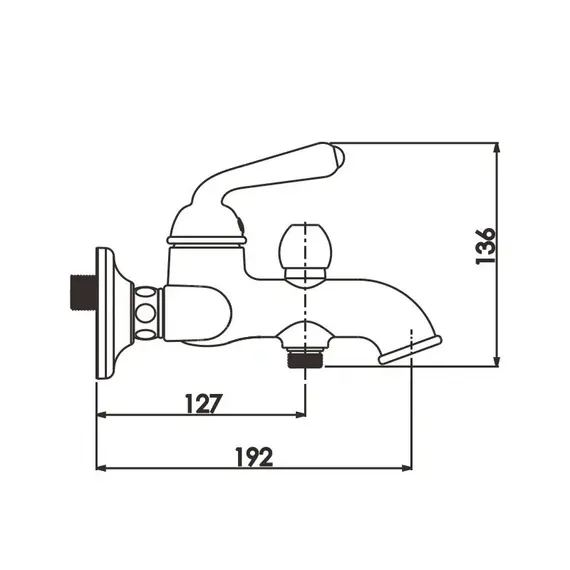 Смеситель для ванны Rose R0202H, изображение 2