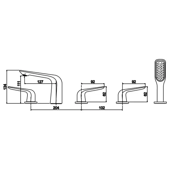 Смеситель на борт ванны Rose R1312F, изображение 2