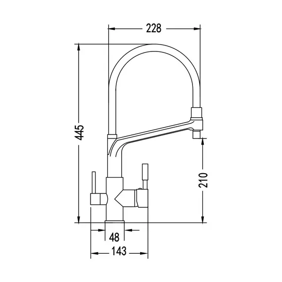 Смеситель для кухни с гибким изливом Rose R658, изображение 2