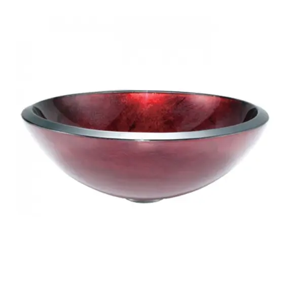 Накладная стеклянная раковина чаша (умывальник) Kraus GV-200-19 красная