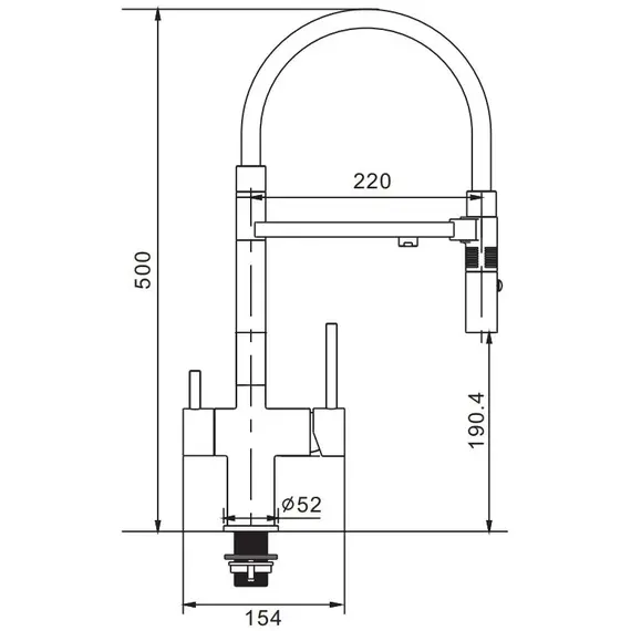 Смеситель для кухни Rose R958 хром с гибким изливом magneto, изображение 3