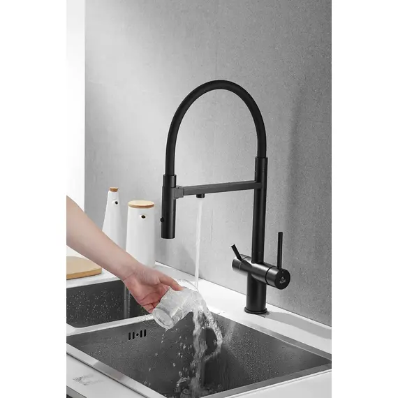 Смеситель для кухни Rose R958H антрацит с гибким изливом magneto, изображение 5