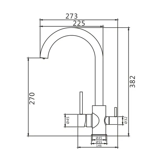 Смеситель для кухни со встроенным фильтром (краном) под питьевую воду Shevanik S168B, изображение 2