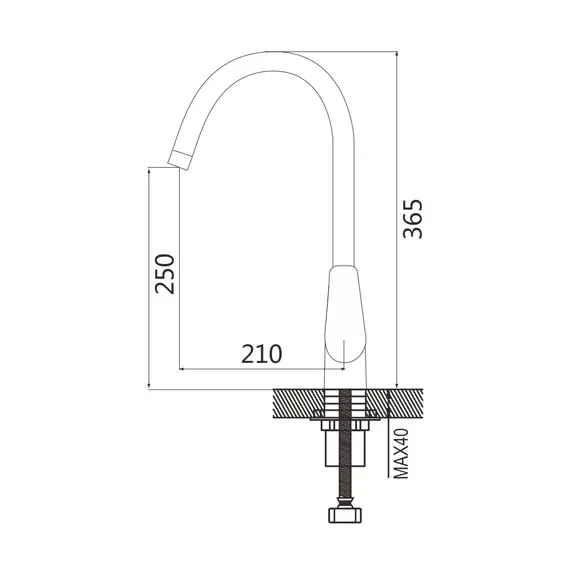 Смеситель для кухни с гибким изливом Shevanik S443-4, изображение 2