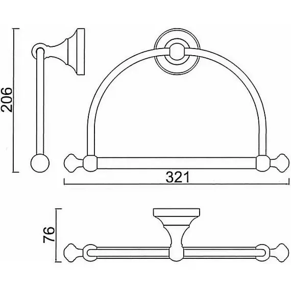 Полотенцедержатель Gerhans K21004 хром, изображение 2