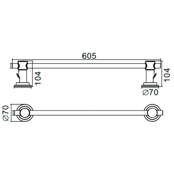 Полотенцедержатель Gerhans K24001 на присосках хром, изображение 2