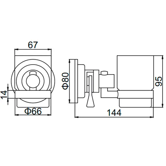 Стакан для ванной Gerhans K24006 на присосках хром, изображение 2