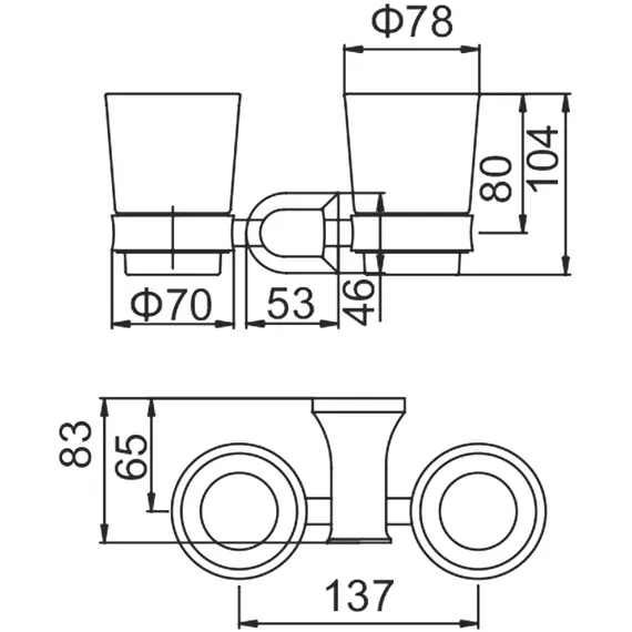 2 Стакана для ванной с настенным держателем Gerhans K26008 хром, изображение 2
