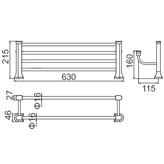 Полка для полотенец Gerhans K26024 хром, изображение 2