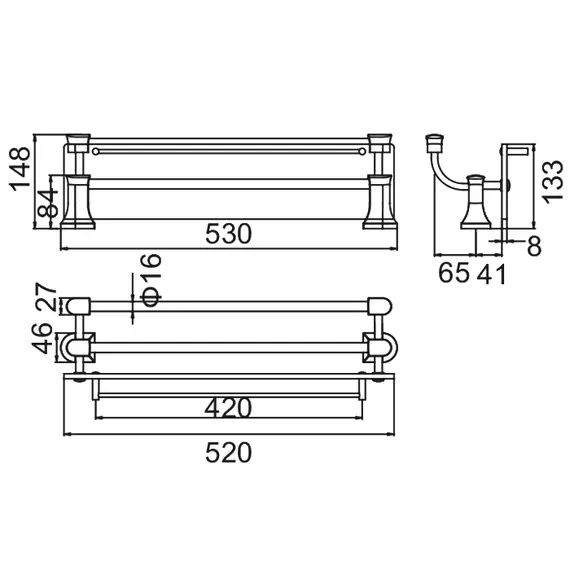 Полочка для ванной Gerhans K26107 хром, изображение 2