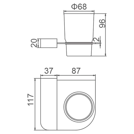 Стакан для ванной с настенным держателем Gerhans K27006 хром, изображение 2
