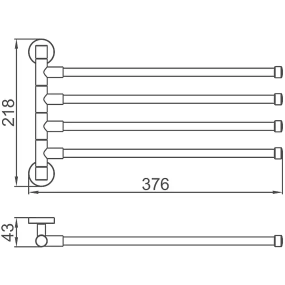 Полотенцедержатель Ledeme L114 хром, изображение 2