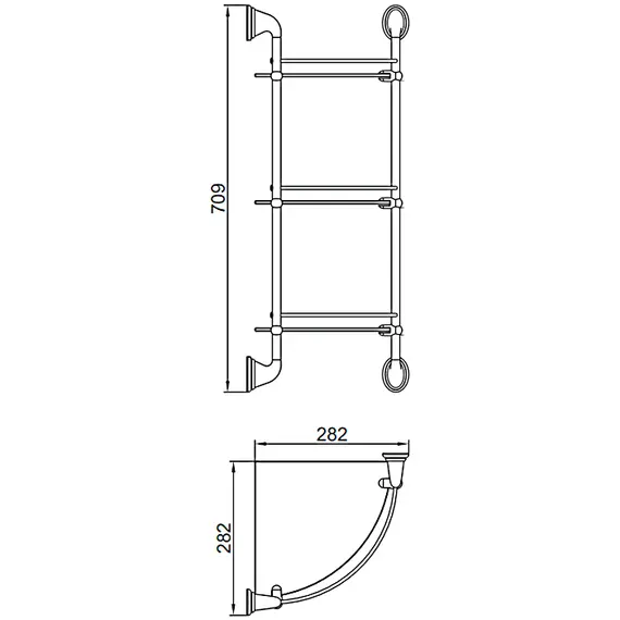 Угловая стеклянная полка Ledeme L1507-3 хром, изображение 2