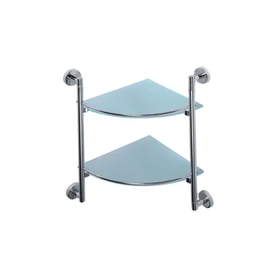 Угловая стеклянная полка Ledeme L1707-2 хром