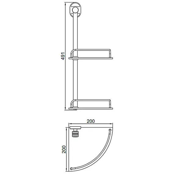 Угловая стеклянная полка Ledeme L1921-2 хром, изображение 2