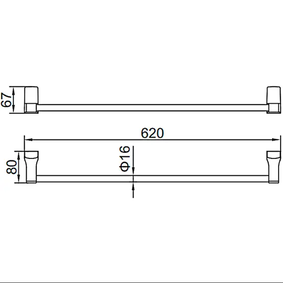 Полотенцедержатель прямой Ledeme L30301U серый, изображение 2