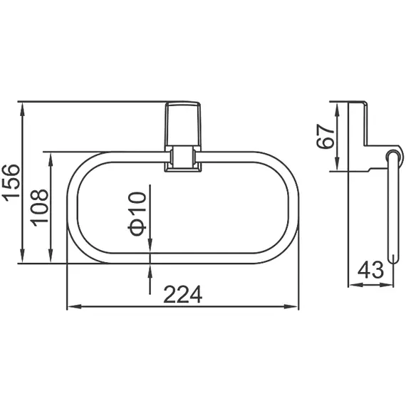 Полотенцедержатель кольцо Ledeme L30304B черный, изображение 2