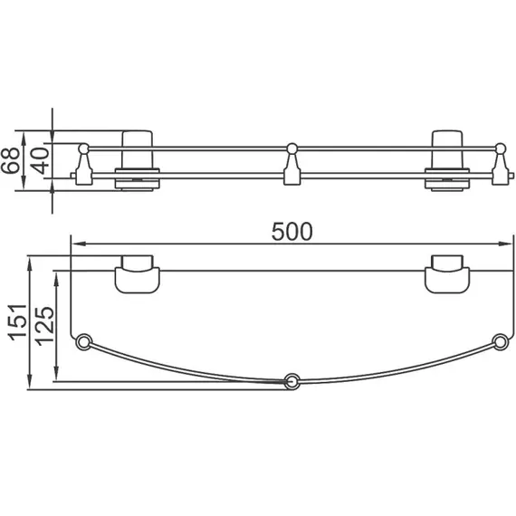 Стеклянная полка в ванную комнату Ledeme L30307B черный, изображение 2