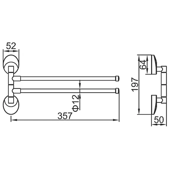 Полотенцедержатель Ledeme L3312 хром, изображение 2