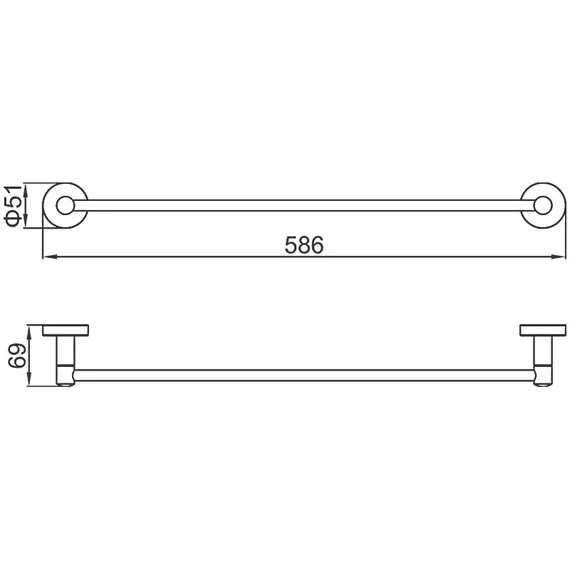 Полотенцедержатель Ledeme L71701 нержавеющая сталь, изображение 2