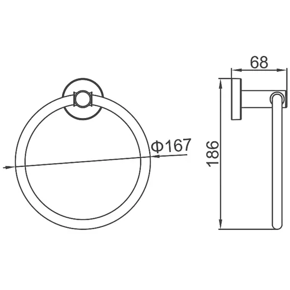 Полотенцедержатель кольцо Ledeme L71704U серый, изображение 2