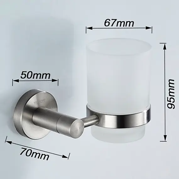 Стакан для ванной Ledeme L71706 нержавеющая сталь, изображение 2