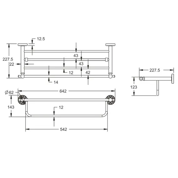 Полка металлическая Rose RG1008Q, изображение 2