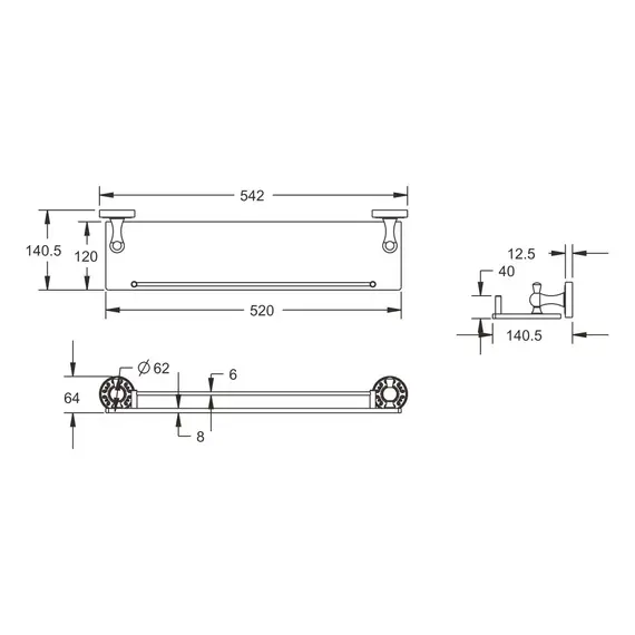Полка стеклянная Rose RG1019Q, изображение 2