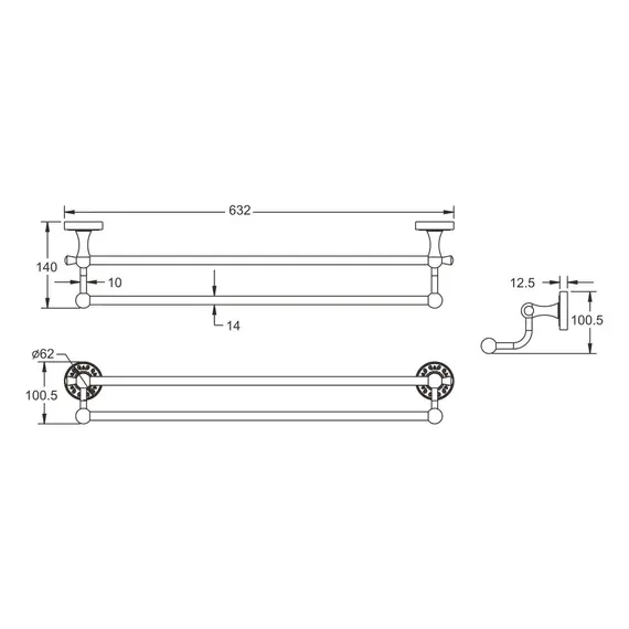 Полотенцедержатель Rose RG1027Q, изображение 2