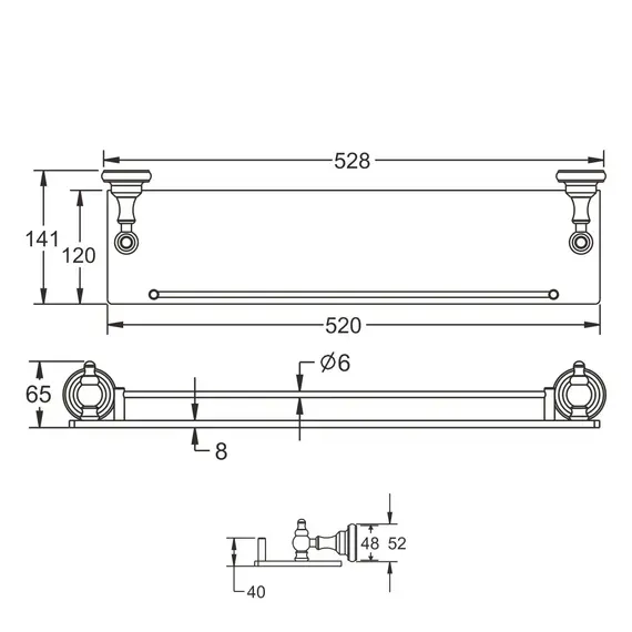 Полка стеклянная Rose RG1119Q, изображение 2