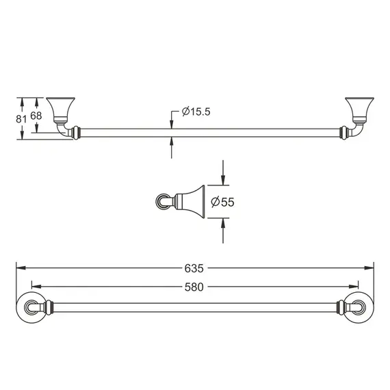 Полотенцедержатель Rose RG1217, изображение 2