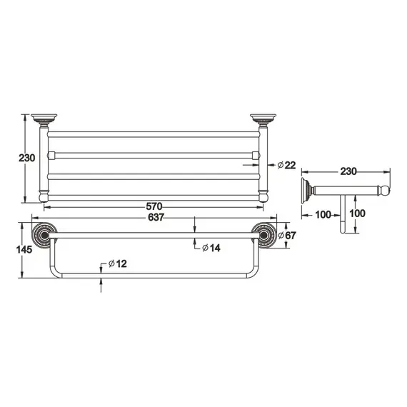 Полока для полотенец Rose RG1408Q, изображение 2