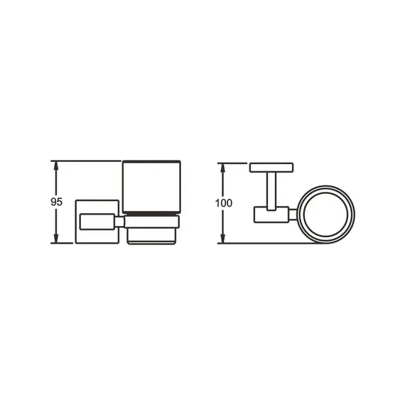 Стакан с настенным держателем Rose RG3012H, изображение 2
