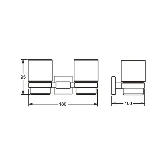 2-а стакана с настенным держателем Rose RG3022H, изображение 2