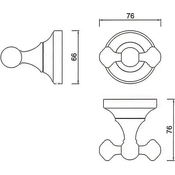 Двойной крючок Gerhans K21205 хром, изображение 2