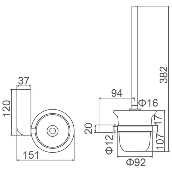 Подвесной ершик для унитаза Gerhans K27010 хром, изображение 2