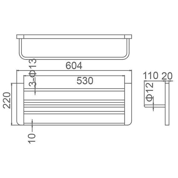 Полка для полотенец Gerhans K27024 хром, изображение 2