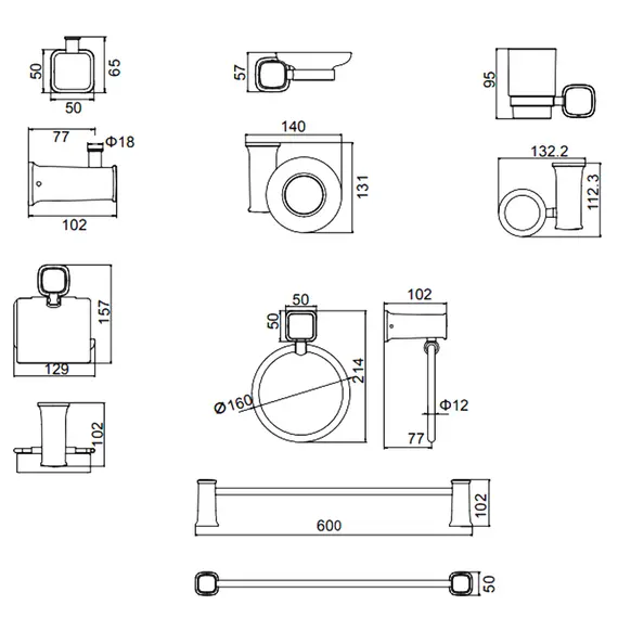 Набор аксессуаров 6 в 1 Ledeme L30200B-6 черный, изображение 3