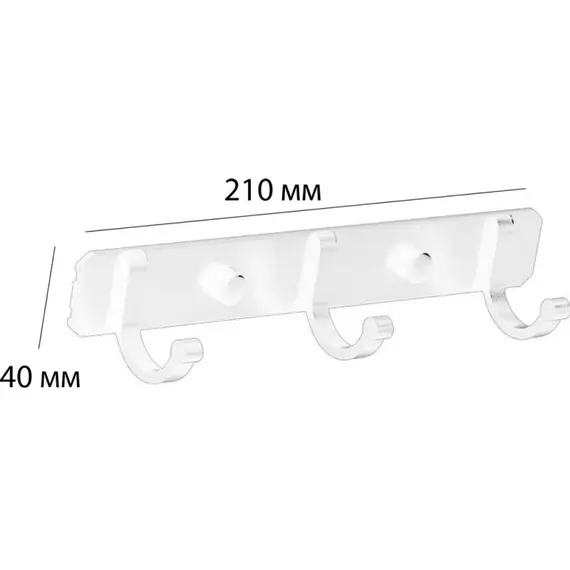 Планка с 3-мя крючками Ledeme L5516W-3 белый, изображение 2