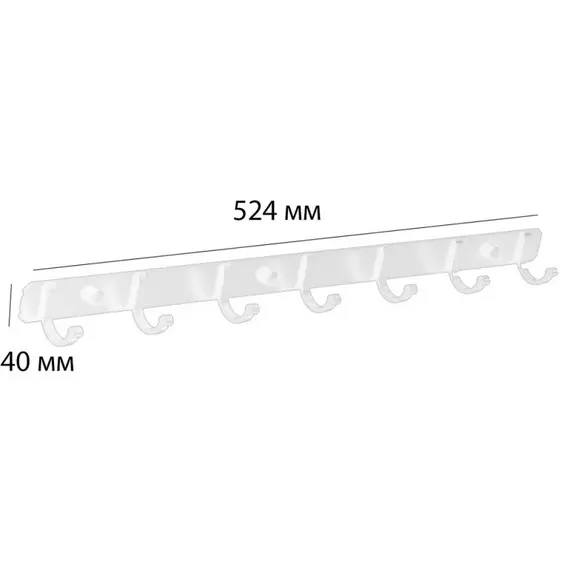 Планка с 7-ю крючками Ledeme L5516W-7 белый, изображение 2