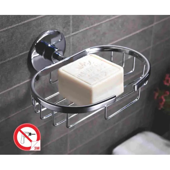 Мыльница самоклеющийся Ledeme L5702-1, хром, изображение 3