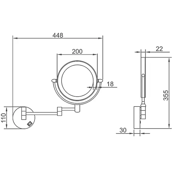 Косметическое зеркало Ledeme L6508DG золото, изображение 2