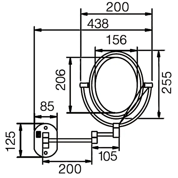 Косметическое зеркало Ledeme L6810D-7 хром, изображение 2