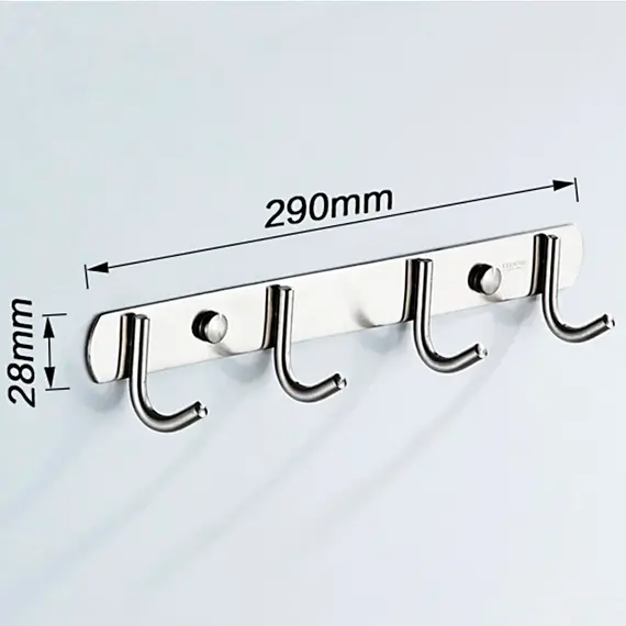Держатель с 4-мя крючками Ledeme L70201-4 нержавеющая сталь, изображение 2